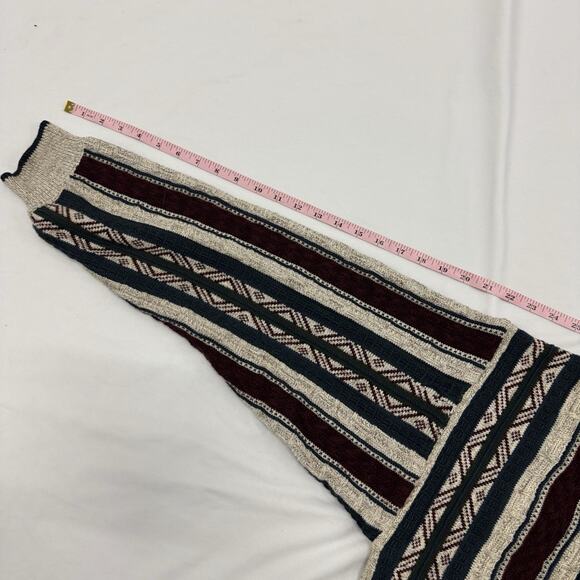 Vintage Jantzen Mens XL Knit Sweater Red Green Blue Stripes Grandpa 90s Pattern - Picture 7 of 9